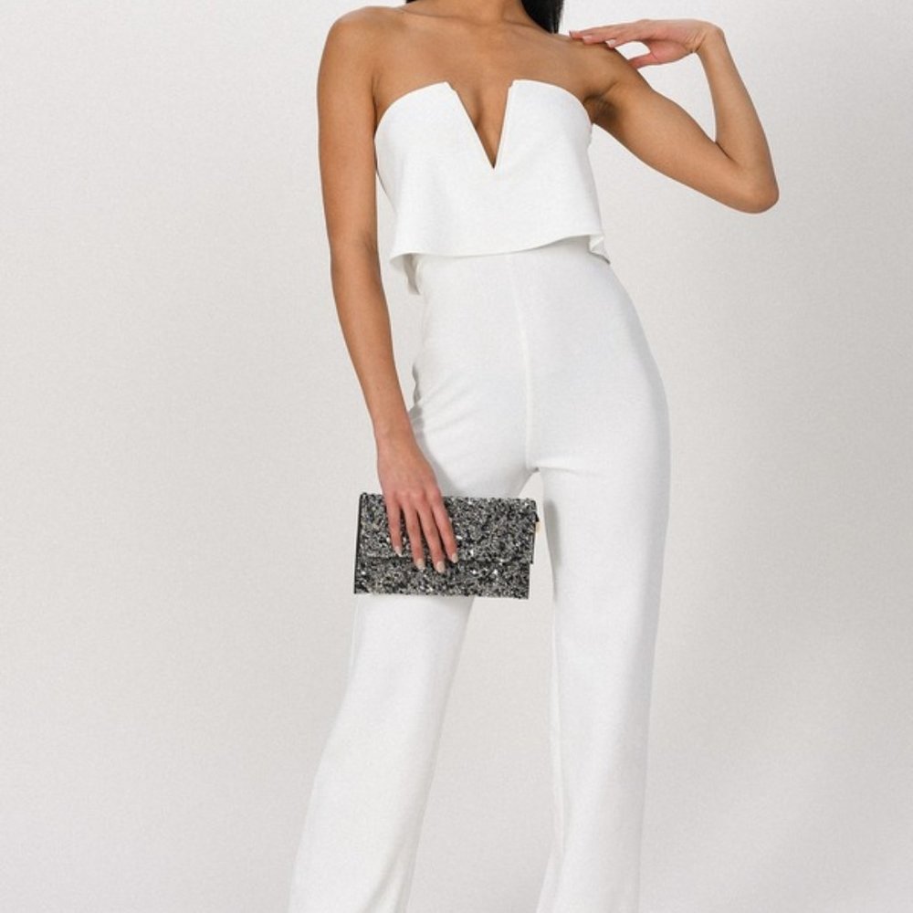 Lulus White Strapless Jumpsuit
